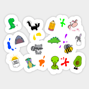 Cute character pattern Sticker